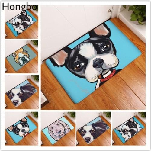 Hongbo Flannel Welcome Floor Mats Animal Cute Oil Pet Cool Dog Printed Bathroom Kitchen Carpet House Doormats For Living Room