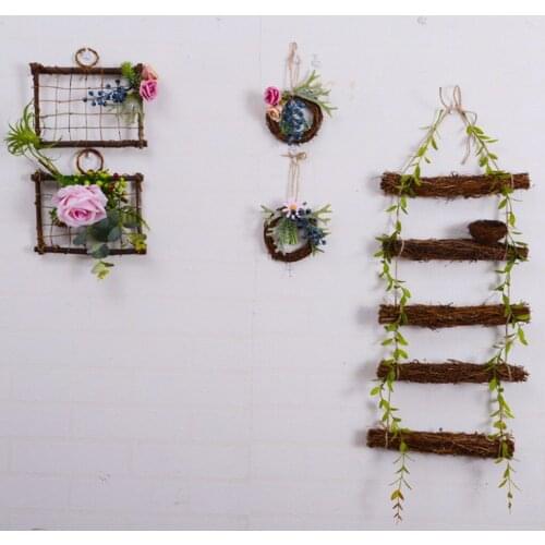 Artificial Silk Flower Rectangle Door Wreath Garland Decor