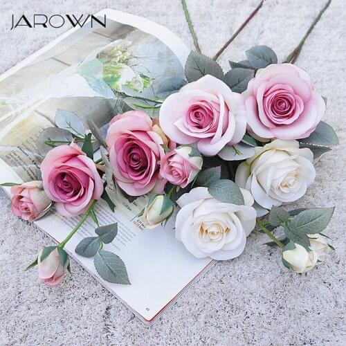 JAROWN French Champagne Rose Artificial Flower Home Decoration Photography Wedding Supplies Decoration Mariage Fake Flower Plant