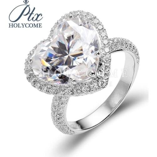 New Popular fashion jewelry heart shaped lady ring 14k gold wedding gift moissanite ring earrings necklace kolczyki bracelet pie
