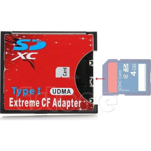 Speed SDXC SDHC SD to CF Compact Flash Memory Card Reader Adapter Type I High Drop Ship