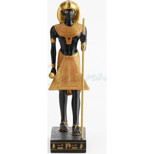 CREATIVE EGYPT PHARAOH TAKE A JAVELIN ART SCULPTURE EGYPTIANS FIGURINE RESIN CRAFTS DECORATIONS FOR HOME BIRTHDAY GIFT R3651
