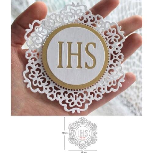 Circle Border Metal Cutting Die Cut Die Mold IHS Letter Lace Frame DIY Scrapbook Paper Craft Knife Mould Blade Punch Stencil Die