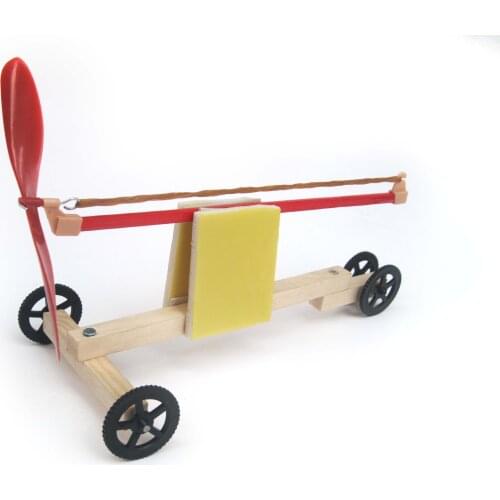 Small production technology small diy elastic automobile race assembling model equipment child puzzle