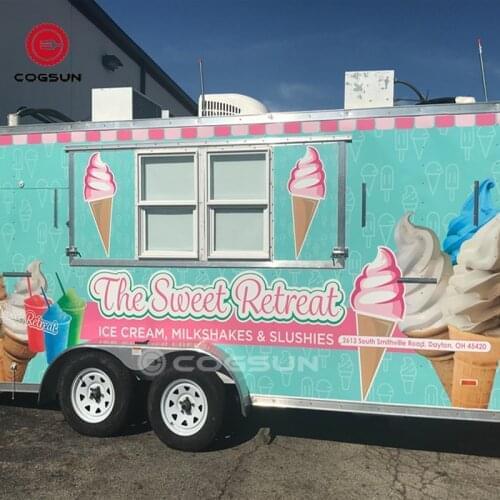 Mini Truck Hot Dog Van Kitchen Dining Car Food Ice Cream Vending Cart Mobile Juice Trailer