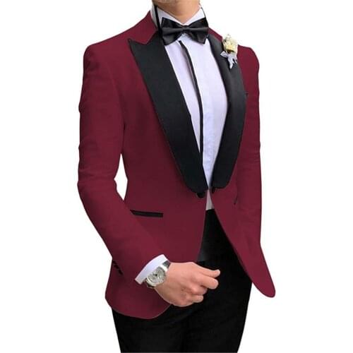 New Arrival 2 Pieces Men Suits Fashion Prom Tuxedos Blazer Slim Fit Dinner Jacket Grooms for Wedding (Blazer+Pants+Tie)