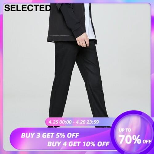 SELECTED Autumn Solid Color Pants Mens Linen Comfort Casual Trousers S|420214512