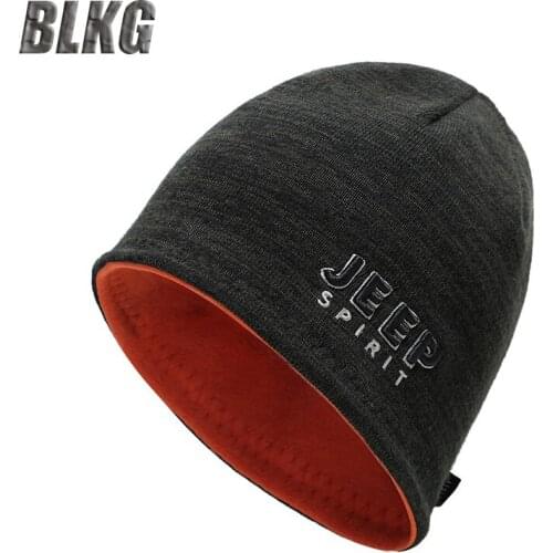 Autumn Winter Hedging Cap Men Keep Warm Double Sides Wear Outdoor Casual Sleeve Cap Fleece Windbreaker Knitted Hats For Men