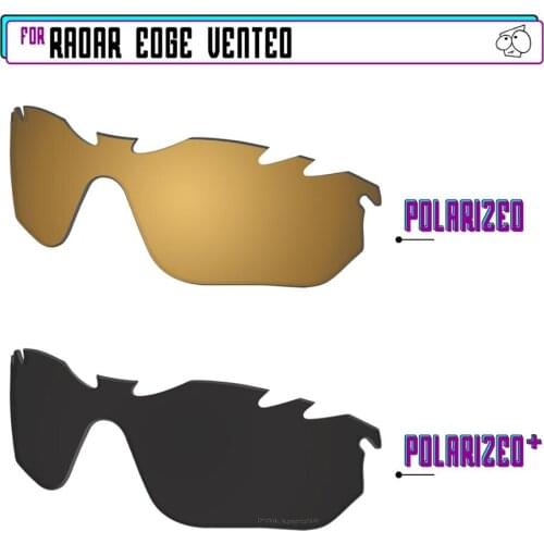 EZReplace Polarized Replacement Lenses for - Oakley Radar Edge Vented Sunglasses - BlackPPlus-GunmetalP