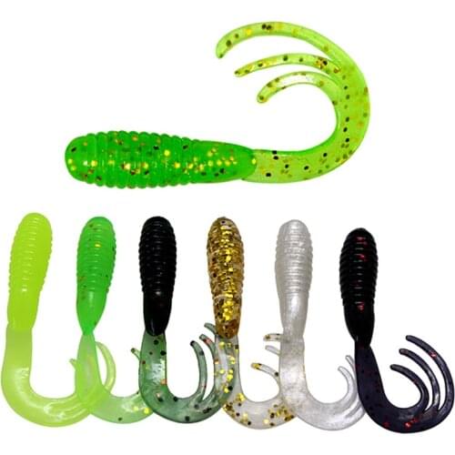 10-50pcs/lot soft bait elf tail trident fishing lures 4cm/0.7g Artificial Silicone Wobblers worm Grubs isca Pesca fishing tackle