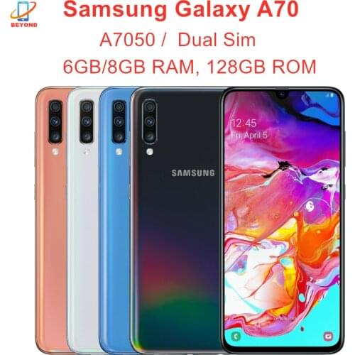 Samsung Galaxy A70 A7050 Dual Sim 6GB/8GB RAM 128GB ROM Mobile Phone Octa Core 6.7" 4 Camera Snapdragon 675 NFC Cellphone