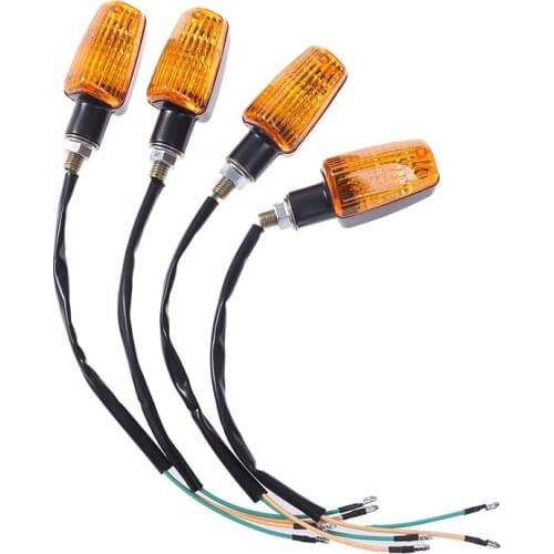 4Pcs/set 12V Universal Motorcycle Turn Signal Indicator Light Turning Amber Lamp Bulb Motorbike Lamps Blinker Flash Bike Lamp