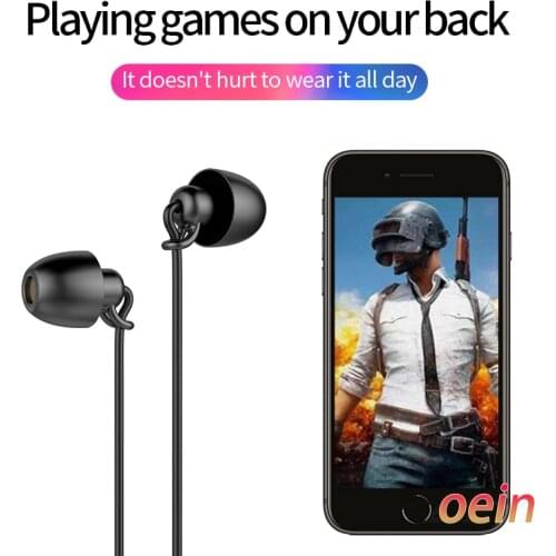 High fidelity silicon soft sleep headset with microphone and noise-cancelling headset for all mobile phones