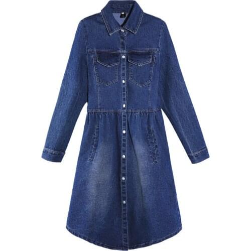 Denim Windbreaker Women Mid-Length Korean Version 2021 New Small Female Spring Autumn Casual Denim Jacket Thin Trench Coat W19
