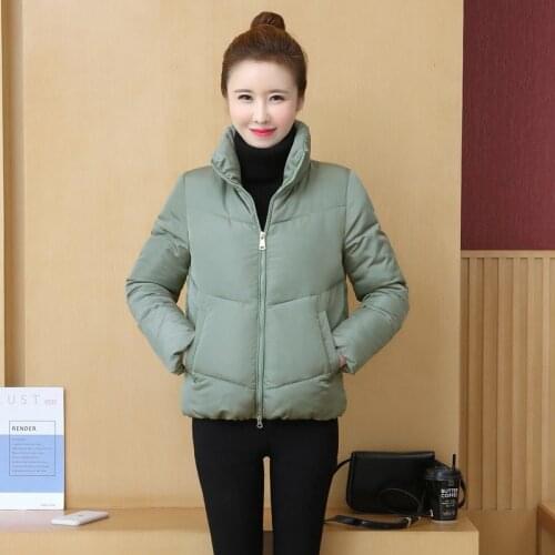 Stand Collar Autumn Winter Jacket Solid Zipper Pocket Ladies Casual Coat Long Sleeve Outwear for Female 2021 Fashion