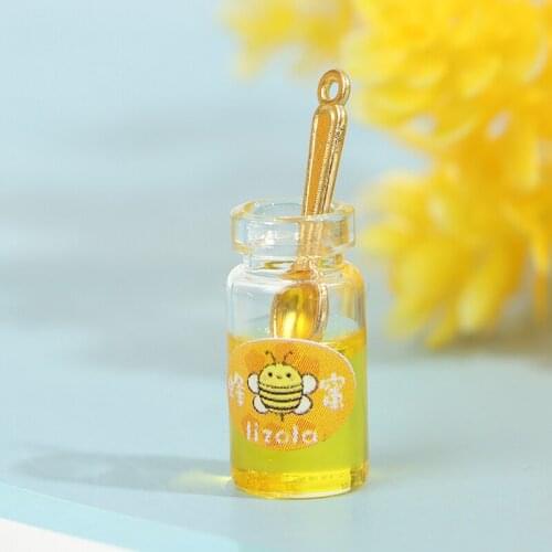 1Set 1:12 Dollhouse Miniature Honey Pot Spoon Kitchen Room Food Accessories Pretend Toy Doll House Decoration
