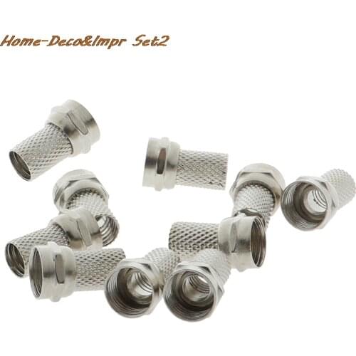 10pcs/lot 6mm Plug F-ConnectorS Screw On Type For RG6 Satellite Antenna Coax TV Installation Screw Onto Cable-no Crimping