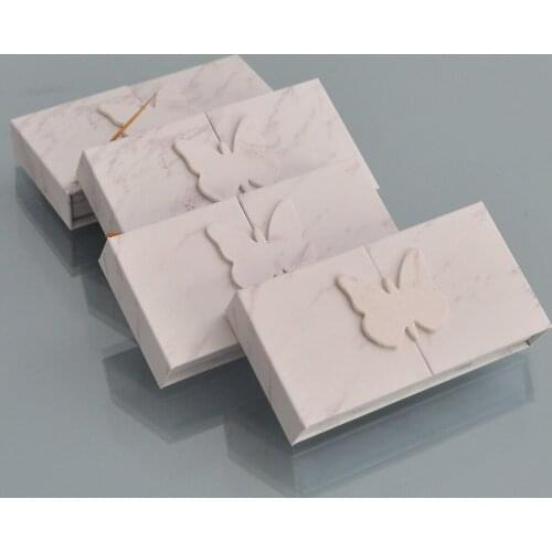 100/pack Wholesale Eyelash Packaging Box Lash Boxes Custom Logo Faux Cils 25mm Mink Lashes Marble Book Style Package Case Vendor