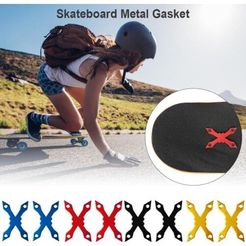 2 PCS Skateboard Longboard Deck Gasket Four-wheel Skateboard Anti-sag Metal Gasket Aluminum Alloy Skateboard Accessories