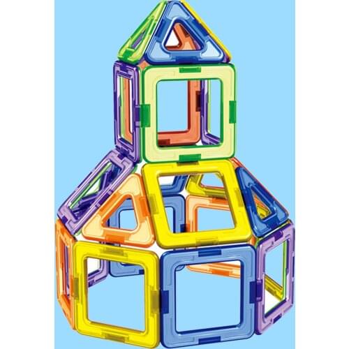 30PCS Kids 3D DIY Triangle Square Magnetic Building Blocks Magnet Stack Building Brick Magnetic Block Construction Model Toy