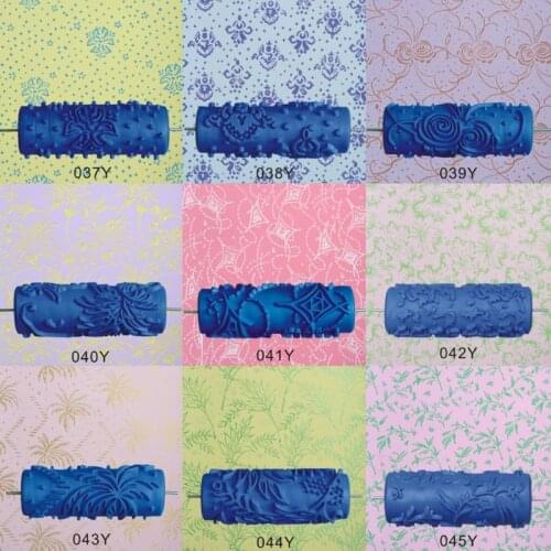 5" Embossed Paint Roller Sleeve Wall Texture Stencil Brush Pattern Decor 030Y Y5JA