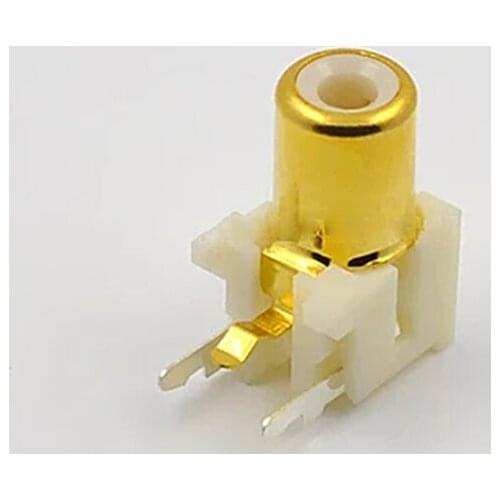 5pcs-100pcs RCA Connector Three-pin AV Audio Plug Audio Cable Connector AV-8.4-5A White Gold-plated