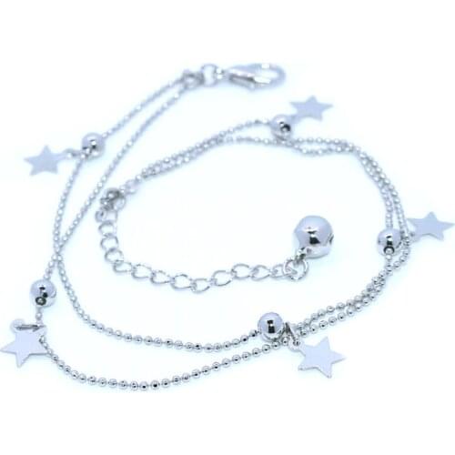 5pcs Wholesale Foreign Trade Simple Beach Ladies Anklet Foot Accessories Metal Chain Trend Fashion star Female Feet Bare Ch