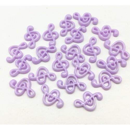 50pcs 20x13mm White/Lilac Resin Musical Note Flatbacks Cabochons Embellishments For Cardmaking DIY Wedding Photo Frame Crafts