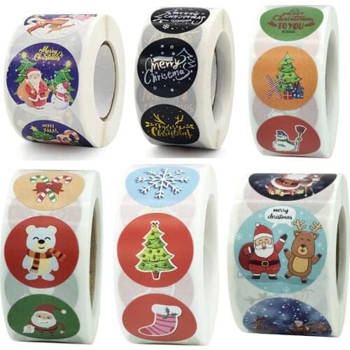500PCS Chirstmas Stickers Packaging Gift Box Seal Label Stickers For DIY Gift Baking Package For Gift Christmas Party Decoration