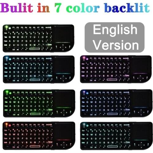 A8 2.4GHz Mini Backlit Wireless Keyboard Air Mouse Touchpad for Projector TV Box Russian/English/Spanish Keyboard For PS4 XBOX
