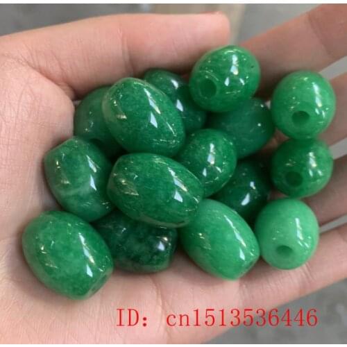 3pc Natural A Green Jade Passepartout Beads DIY Bracelet Bangle Charm Jadeite Jewellery Fashion Accessories Amulet Women Men