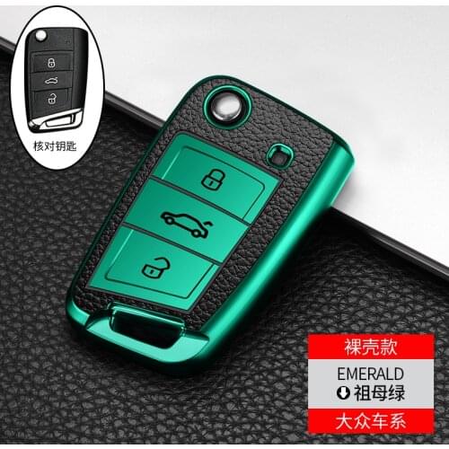 Car Key Case Cover For Volkswagen VW Polo Golf 7 MK7 Tiguan passat For Skoda Octavia Kodiaq Karoq For Seat Ateca Leon Key Bag