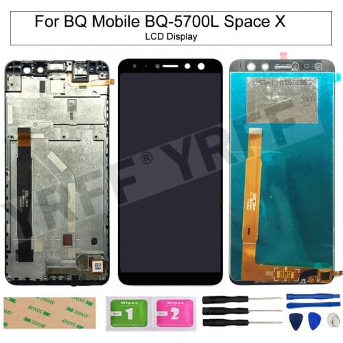 5.7'' Mobile LCD Display For BQ BQ-5700L Space X BQ 5700L LCD Display Touch Screen Glass Digitizer Sensor Full Assembly Tools