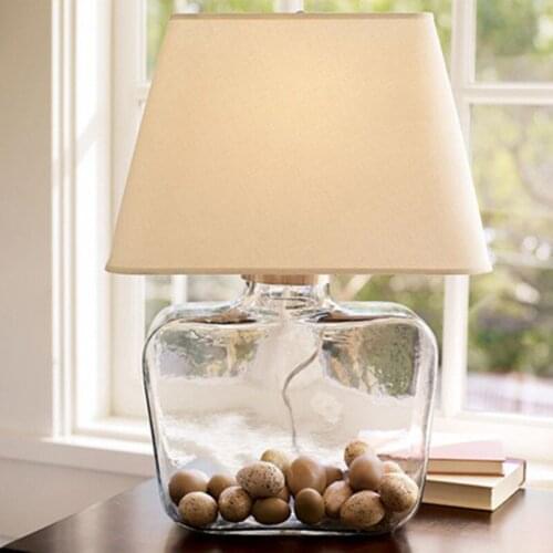 Deco Vase Table Lamp Glass Bedroom Romantic Light Lampara Lamparas Novelty Living Room