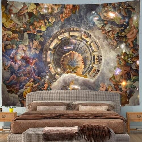European Fairy Greek Myth Wall Art Trompe Loeil Ceiling from The Sala Tapestry