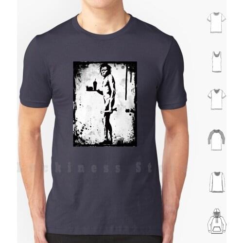 Banksy Caveman T Shirt 6xl Cotton Cool Tee Grafitti Distressed Spray Funny Graphic Graffiti Tumblr Stencil Aesthetic Hipster