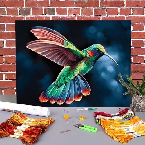 Animal Bird Printed Canvas 11CT Cross-Stitch Patterns Embroidery DMC Threads Knitting Handmade Painting Handiwork Package