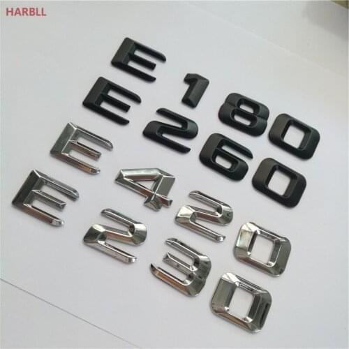 For Mercedes Benz E Class E180 E200 E220 E260 E320 E350 Chrome Number Letters Rear Trunk Emblem Badge Sticker