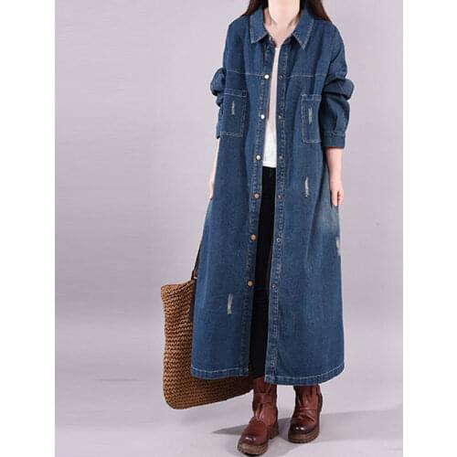 Idopy Women's Denim Trench Coats