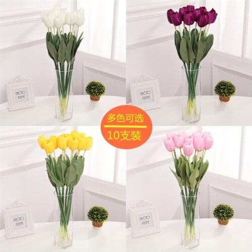 Simulation 10 pack tulip silk flower dry flower indoor artificial flower handicraft living room table decoration flower