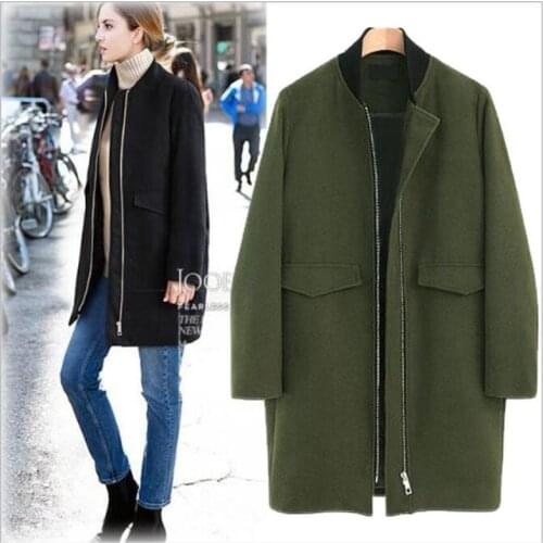Autumn Winter Women Denim Fancy Long Jacket Oversize Loose Casual Long Sleeve Washed green Black Ripped Female Lady Coat CL67