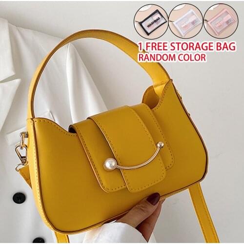 2021 Hot Style Smiling Soft PU Leather Ladies UnderarmFashion Design Girl Small Shoulder Bag Retro Solid Color Ladies
