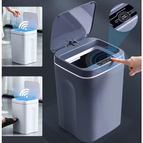 16L Trash Can Smart Sensor Trash Can Smart Garbage Bin Touch Free Touch Bin For Household Kitchen