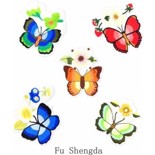 50pcs/Lot Embroidery Patches Letters Clothing Decoration Accessories Animal Butterfly Diy Iron Heat Transfer Applique Iron Ons