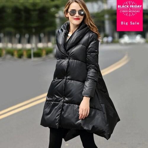 2020 new fashion brand 90% White duck down warm parkas coat double breasted stand collar long down coat jacket wj1388