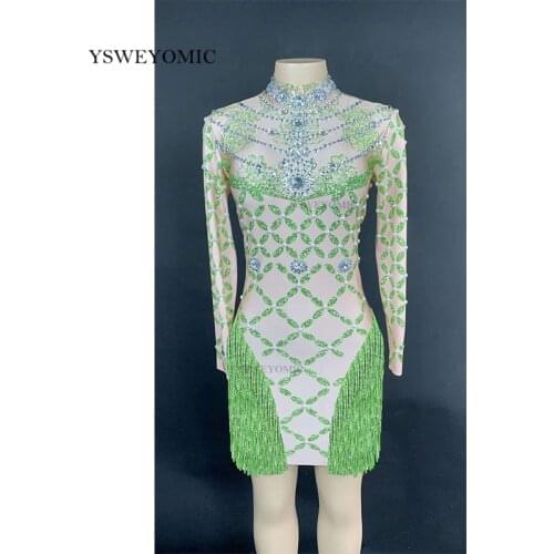 New Women Dress 8 colors Fringes Short Dress Birthday Party Celebrate Spandex Wear Prom Women Dress Wedding Prom Outfit