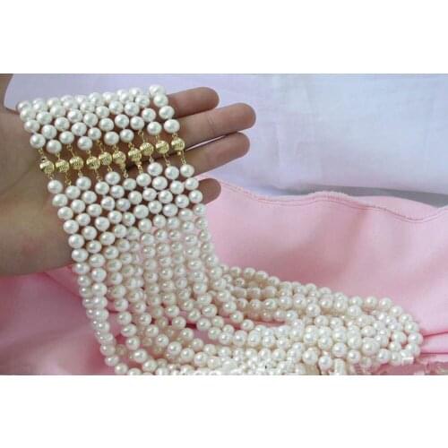 Wholesale 10 Strands 7-8MM White Akoya Cultured Pearl Necklace earring gift