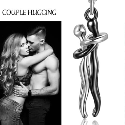 Couple Hugging Couple Hug Necklace Fashion Pendants Necklace Love Valentines Day XMas Gift