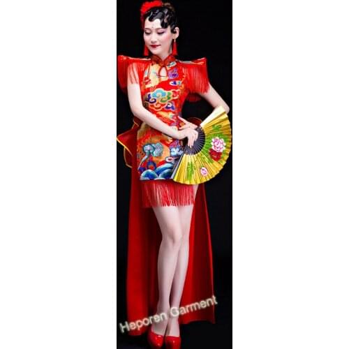 Custom made female Opening or water drum dance drum suit costume ,Chinese adult waist drum clothing modern dance dress
