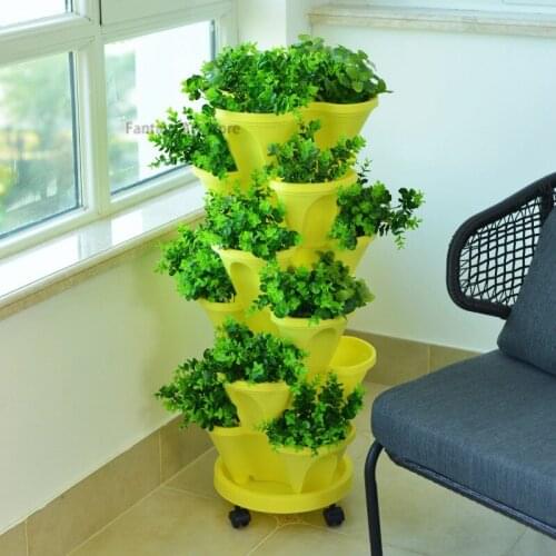 Plastic Multi-layer 3d Flower Pots Stacked Cultivation Pots Gardening Flower Pots, Strawberry Planting Pots and Flower Pots